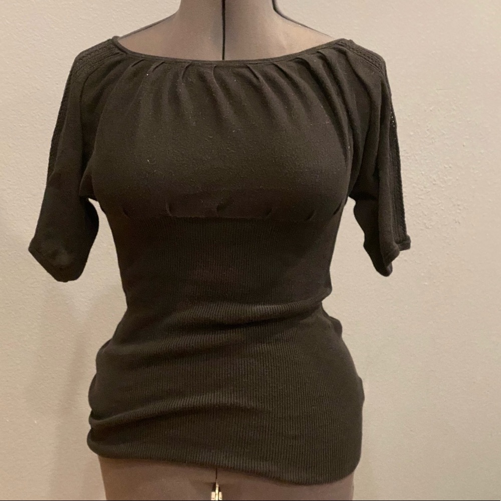 Free People Cotton/Modal Fitted Black Sweater. M